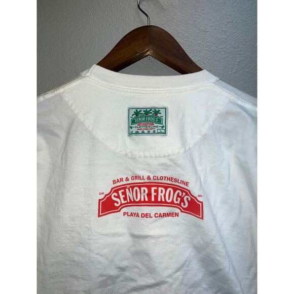 Vintage Senor Frogs Shirt Carlos N Charlies Playa Del Carmen Tee White Medium - Picture 6 of 9